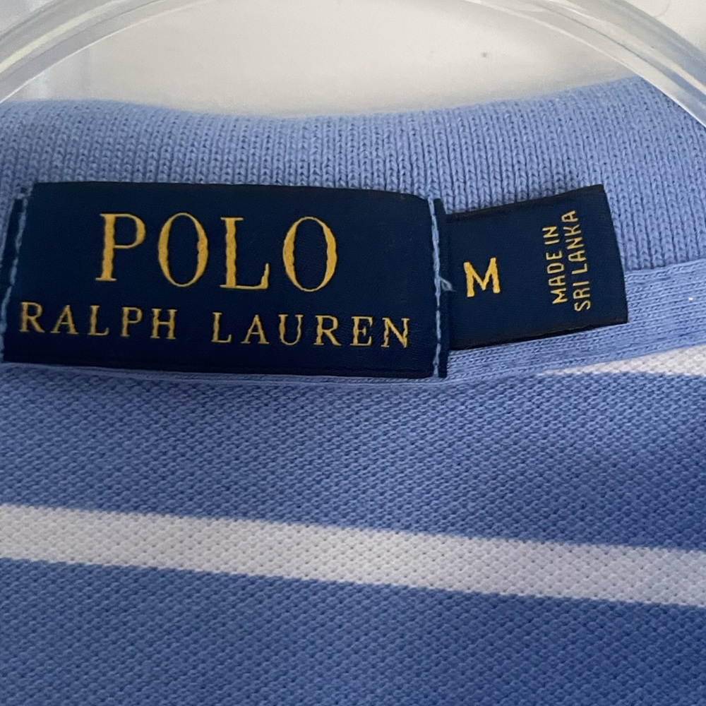 Polo by Ralph Lauren Light Blue and White Striped Polo Shirt - Picture 3 of 5